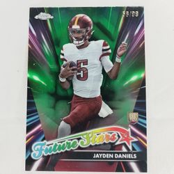 2024 Jayden Daniels Topps Chrome Future Stars Green Rookie 56/99