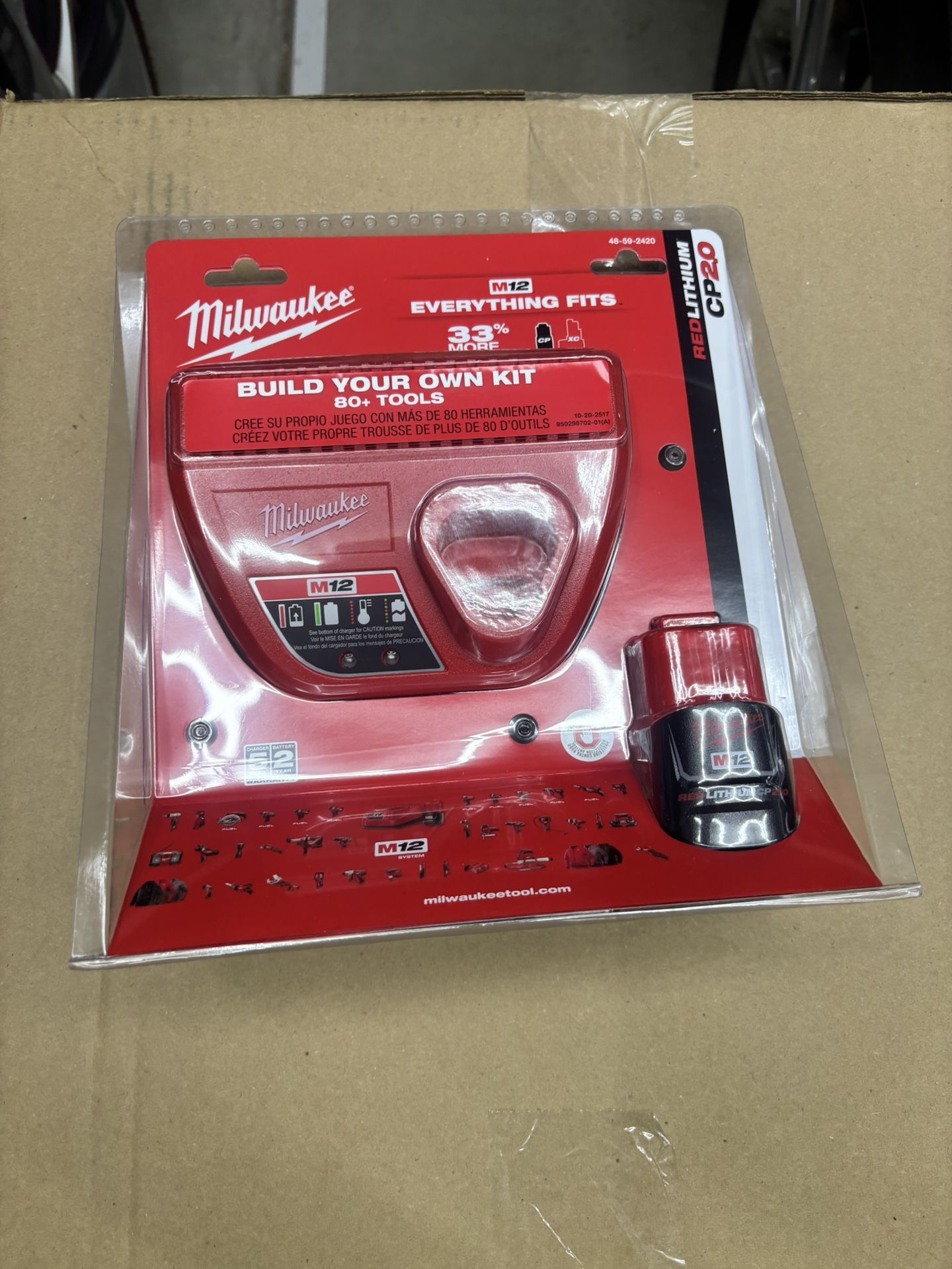 Milwaukee M12 Starter Kit – Brand New (Charger + CP2.0 Battery)