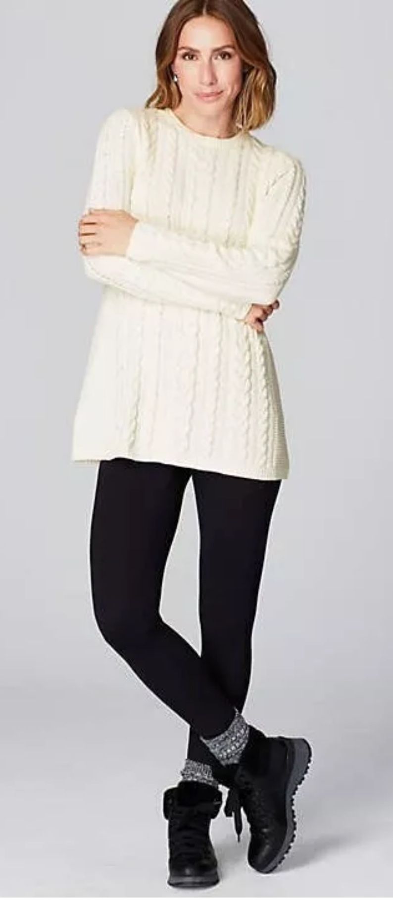 NWT J.Jill Chenille Cable Knit Sweater Tunic Length Women’s Medium
