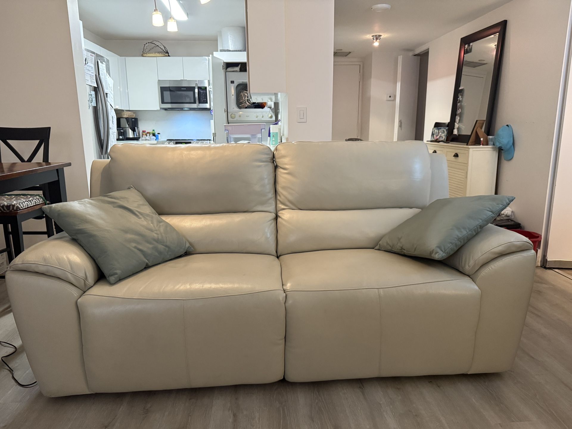 High-End Leather Recliner Couch – Dual Power | Excellent Condition - $750