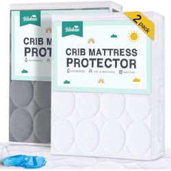 Biloban Crib Mattress Protector 2 Pack,