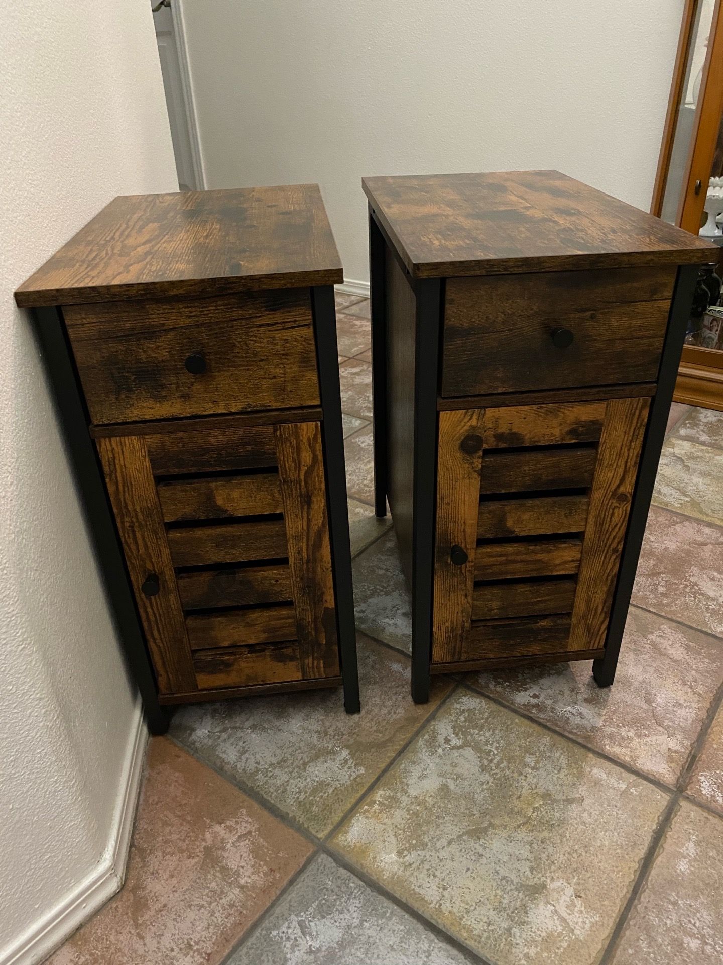 Two Narrow End Tables/Night Stands