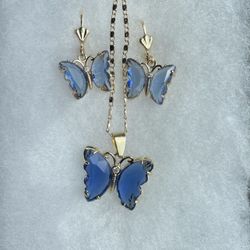 Mother’s Day Butterfly Crystal Necklace Set 