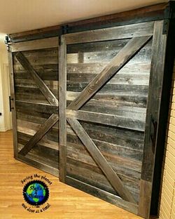 Grey barn door