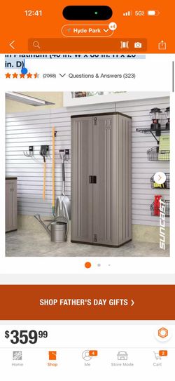 Plastic Freestanding Garage Cabinet in Platinum (40 in. W x 80 in. H x 20 in. D)