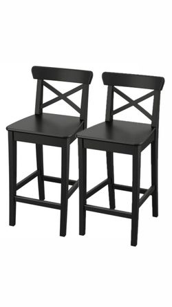 Bar stools (2) with backrest (a pair of 2 stools)