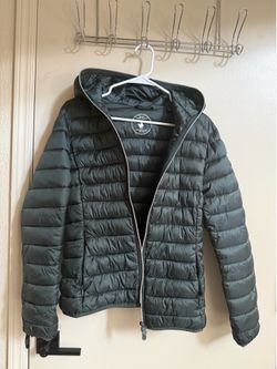 Save The Duck Ultra Light Jacket Women’s Size M 2 Hooded Puffer Coat Dark Green