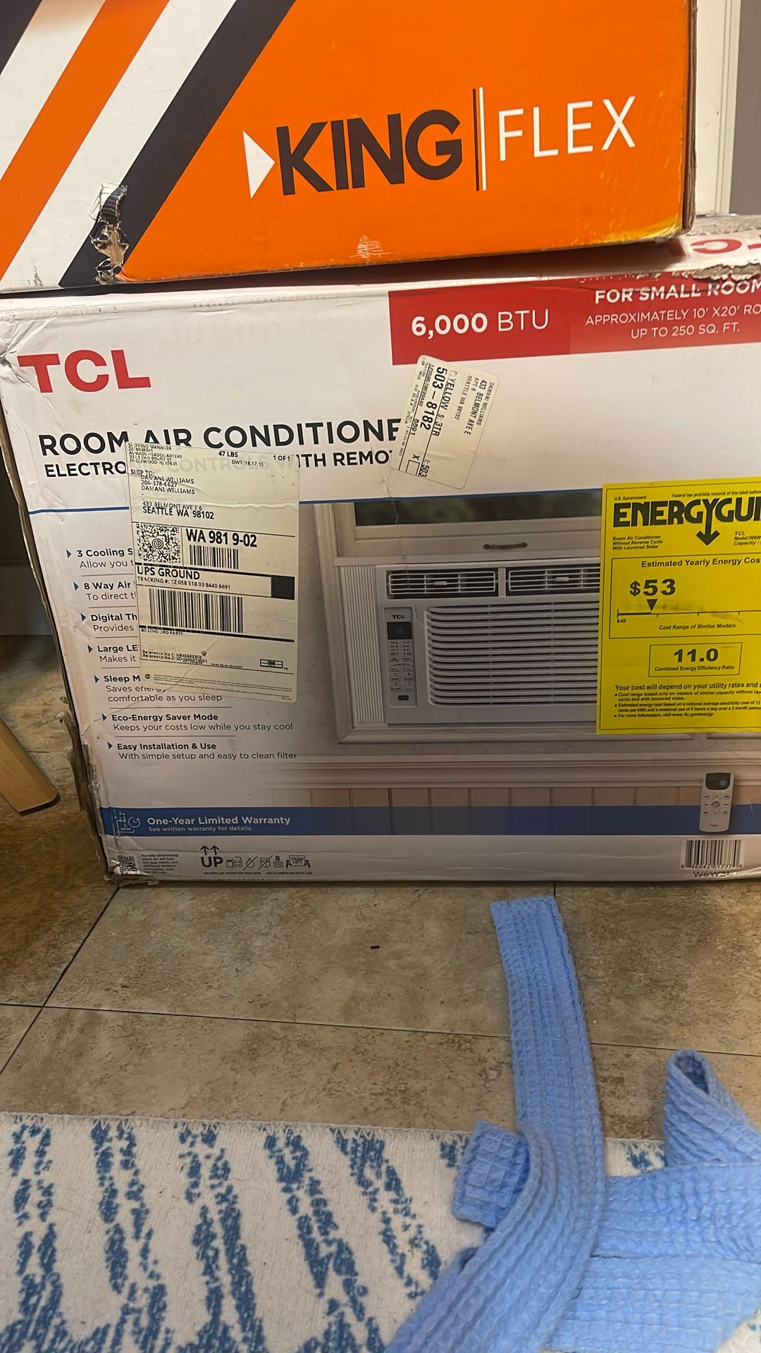TCL 6000 BTU Window Air Conditioner, Fan and Dehumidifier, 250 sq. ft., Remote Control, Easy-to-Use, Reusable Filter