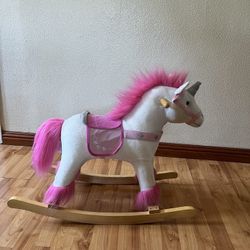 Pink Unicorn Plush Rocker