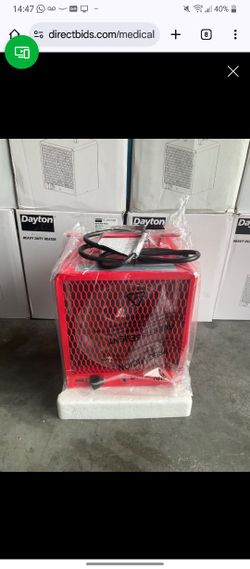 Dayton 3VU34B Heavy Duty Electric Heater 240-208VAC 4K-3KW 16-13.8A Fan Forced