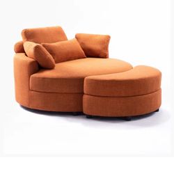 Upholstered Oversized Chair with Ottoman 