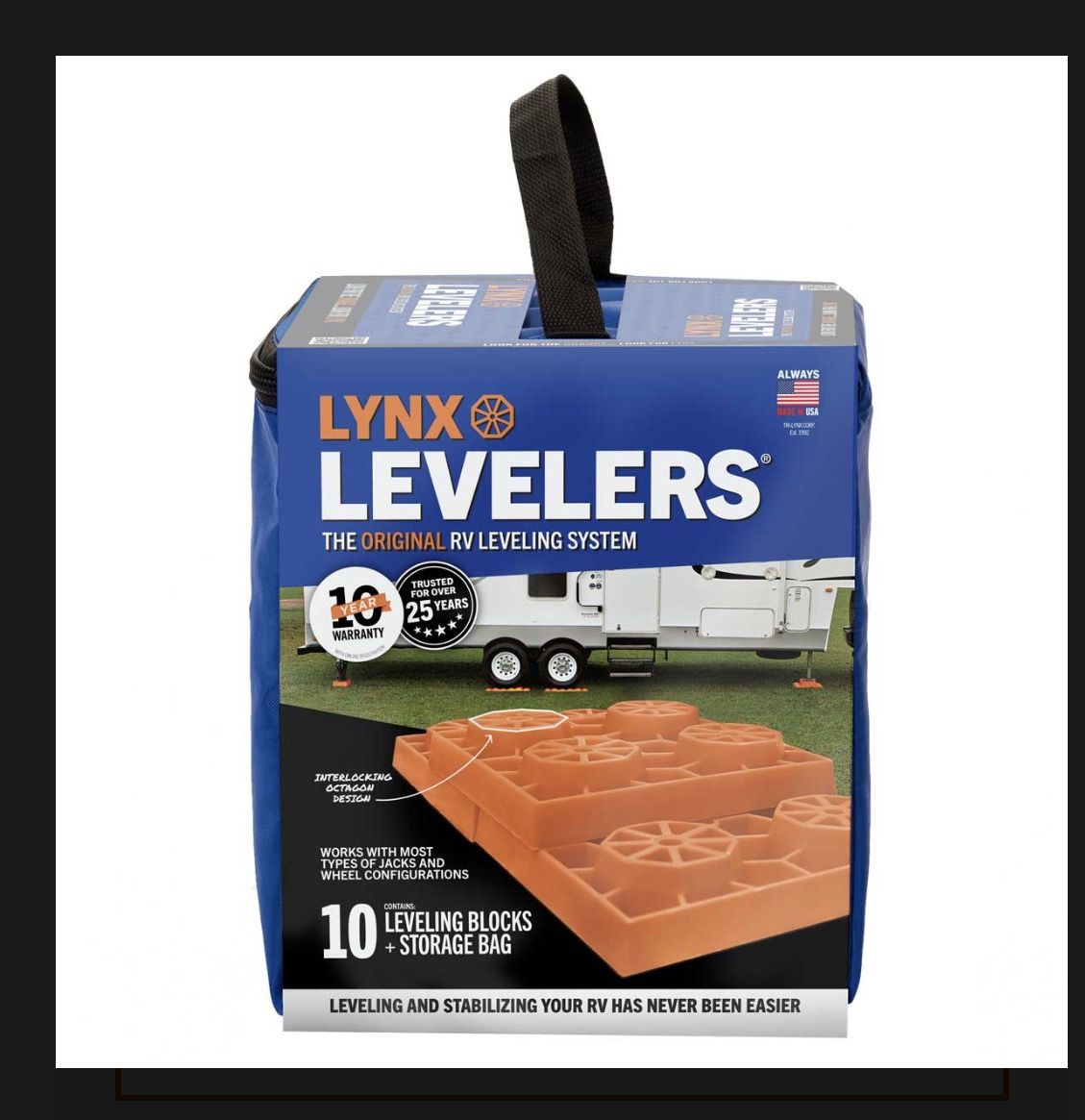 Lynx Levelers for RV (2) 10 Pack Carrying Cases