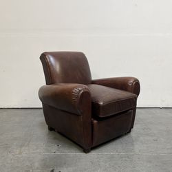 Restoration Hardware, 1920s Parisian Leather Club Chair Recliner