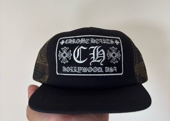 Chrome Heart Trucker Hat Black And Camouflage
