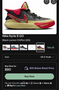 Nike Kyrie 8 GO Black Lemon Chiffon GS