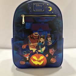 Loungefly Disney Lilo & Stitch Trick or Treat Group Portrait GITD Mini Backpack