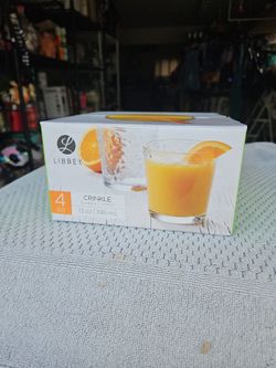 LIBBY set of 4 crinkle glasses