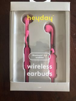 HEYDAY WIRELESS 5.0 PINK BLUETOOTH WIRELESS EARBUDS