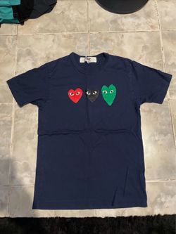 Comme Des Garcons CDG Play Multi Heart T-Shirt Navy Blue SZ Medium