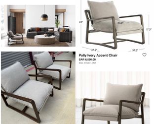 Crate & Barrel - Outlet item - Polly Ivory Accent  2 Available 📌$200 each