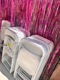 Tables, folding chairs, cocktail table