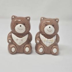 Vintage Otagiri Ceramic Teddy Bear Salt & Pepper Shakers - 1983