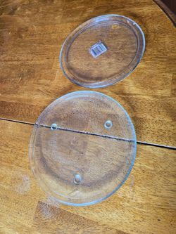 Clear Glass Candle Plates — Set of 2