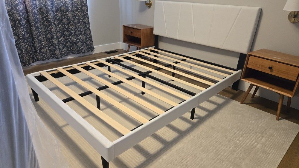 Queen Size Bed Frame with Headboard