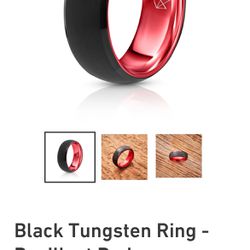 EMBR 13.5 Black And Red Tungsten Men’s Ring 