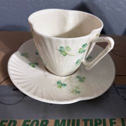 Belleek Shamrock Tea Cup