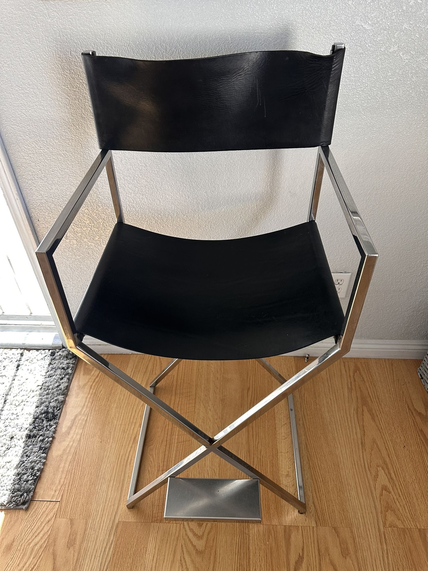 Black Leather Directors Chair