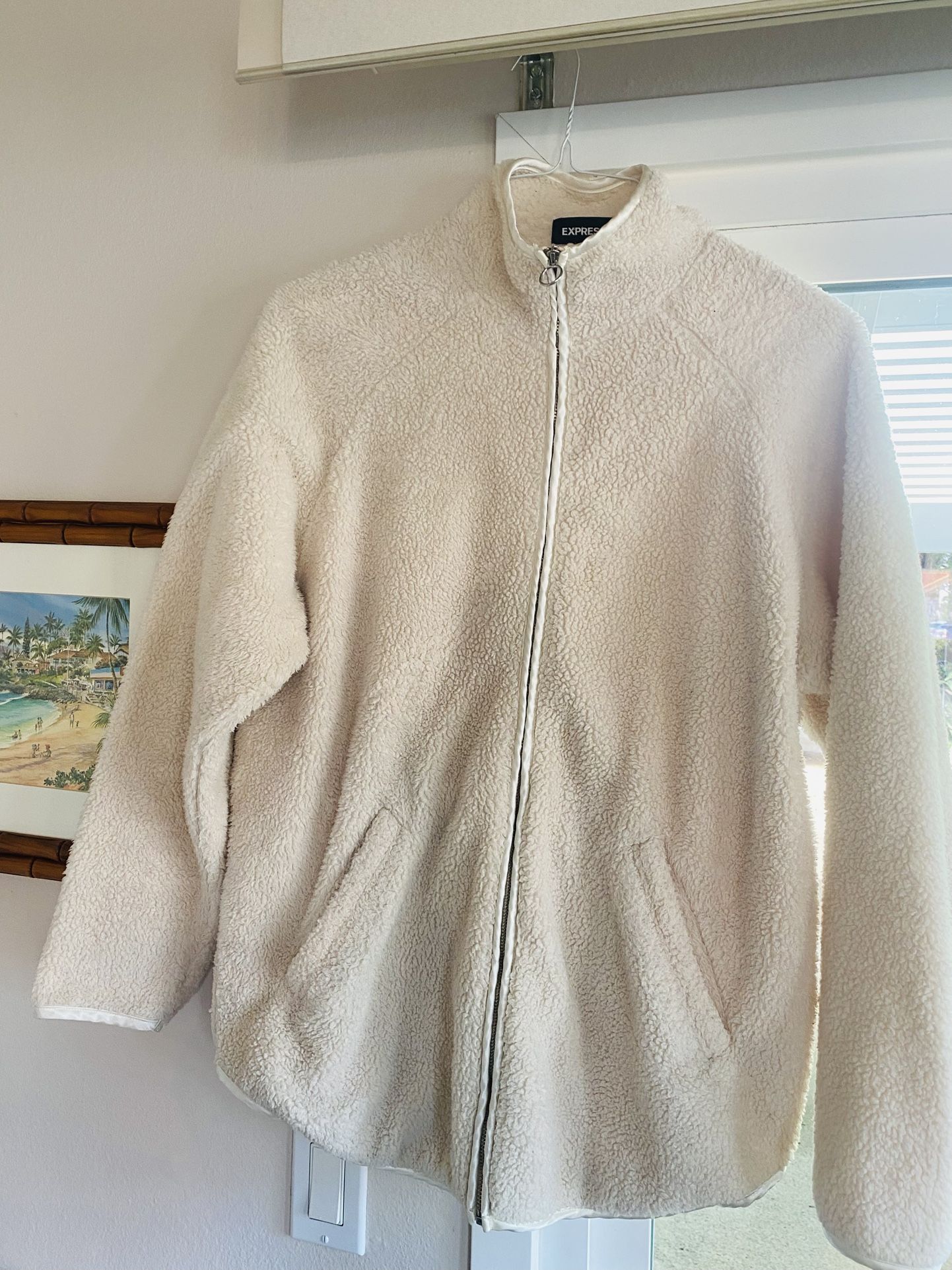 Sherpa Full Zip Jacket by Express Sz S/P