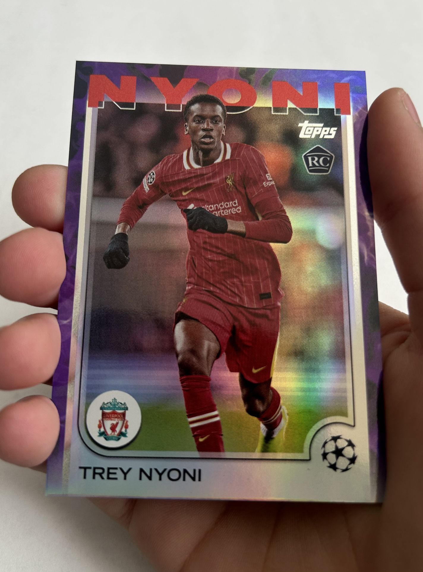 2024-25 Topps UEFA Club Competitions Trey Nyoni #190 (RC) 047/299 Liverpool
