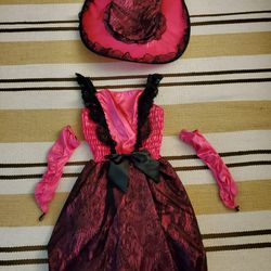 Pink And Black Witch Halloween Costume 