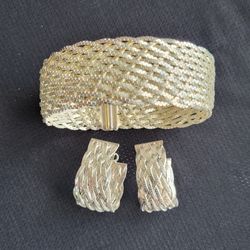 Mesh 925 Bracelet And Earrings 