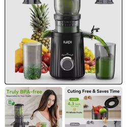 IUIPI Juicer Cold Press Slow Masticating Whole Fruit & Vegetable MP-802G