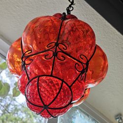 Rare red swag lamp