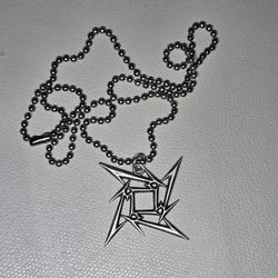 2007 Metallica Ninja Star Necklace Pendant with ball chain