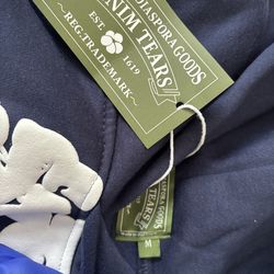 Navy blue denim tear