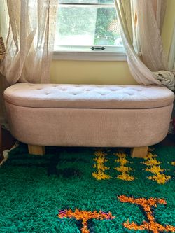 Cushioned bench with storage