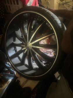 Chrome 24” Custom Multi-Spoke Wheels/Rims with Tires