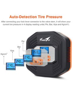 New in box Air Compressor, 12V DC Portable Auto Tire Inflator Air Compressor, Car Tire Pump with Digital Display Pressure Gauge for Car, Bicycle, Spo
