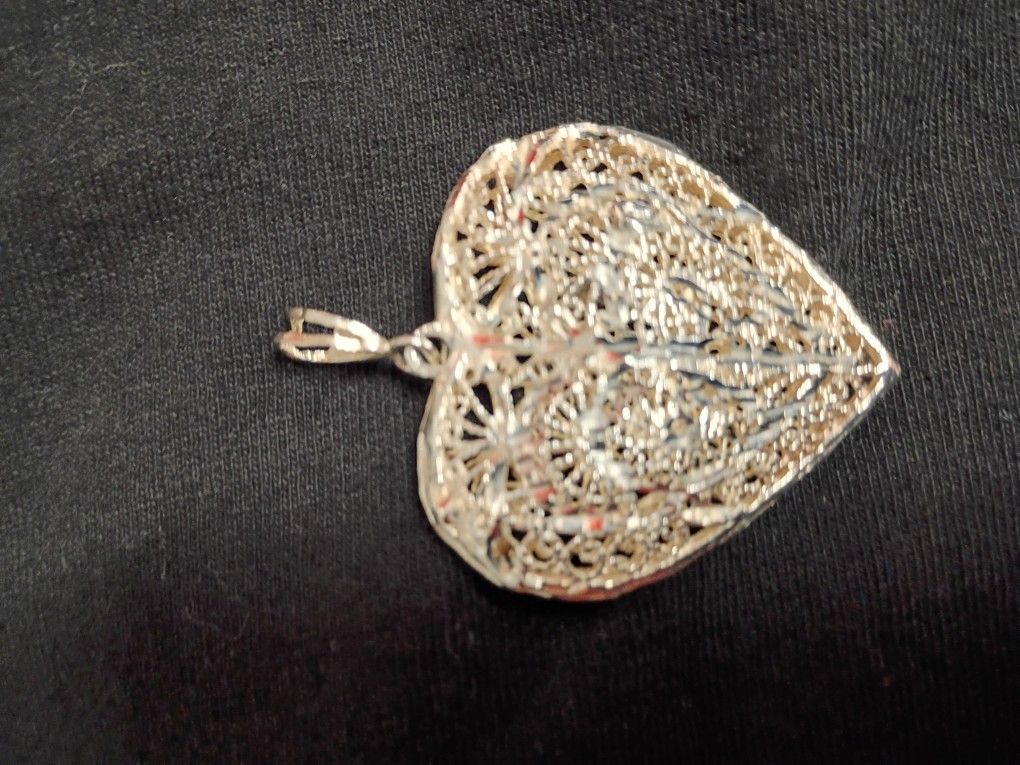 925 Sterling Silver Vintage Heart Charm
