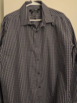 Mens Large Gray and Blue Shirt. Like New.