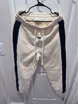 Adidas Fear of God Athletics Fleece Sweatpants – Cream/Black – M