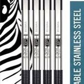 Zebra Pen F-301 Retractable Ballpoint Pen, Stainless Steel Barrel, 0.7mm, Black Ink, 4-Pack