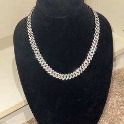 Iced Out Diamond Moissanite Cuban Link Choker Chain