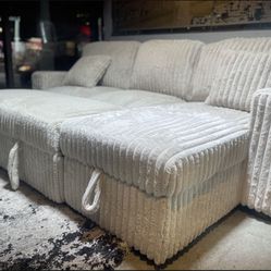 🔥 CORDUROY SLEEPER SECTIONAL – LOADED WITH FEATURES! 🔥