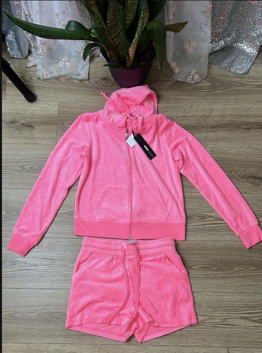Pink 2 PC velour Set