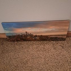 Seattle Skyline Oil painting ( signed )